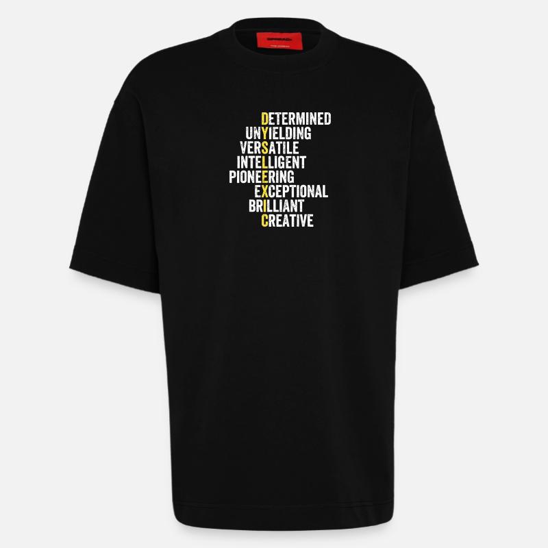 Yellow Accent Adjective Stack - Heavyweight T-Shirt - made by SPREAD  - SOLID BLACK