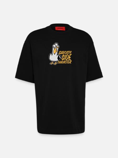 Crazy Seagull Sarcastic Side Character Funny - Heavyweight T-Shirt - made by SPREAD  - SOLID BLACK