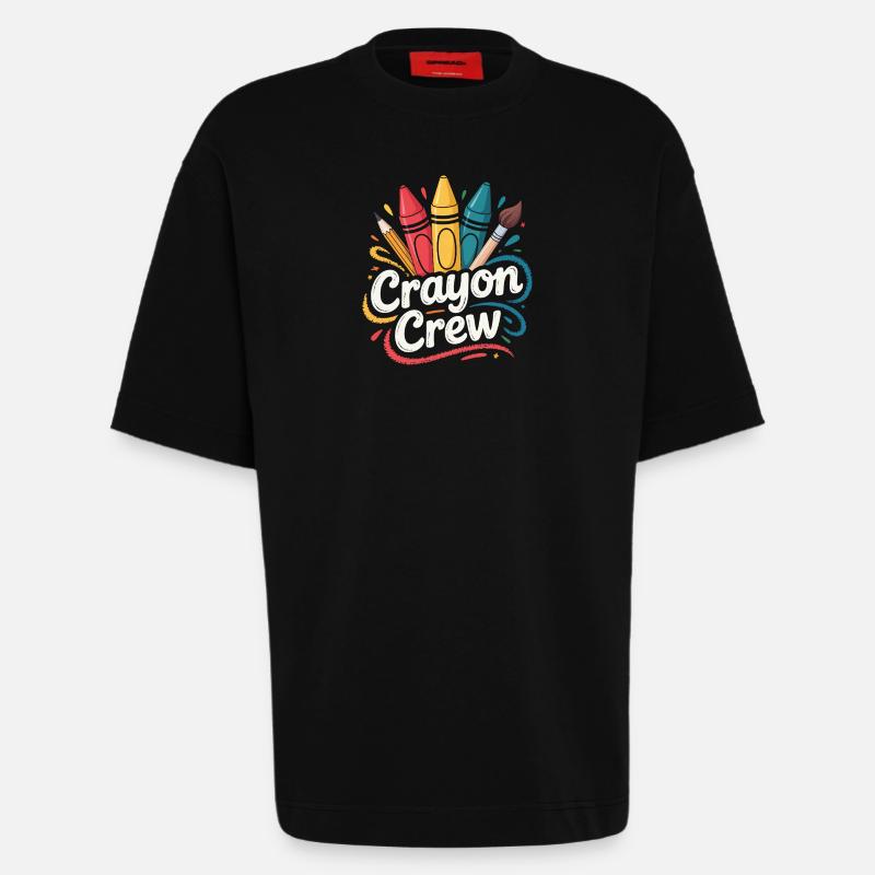 Crayon Crew Farbexplosion - Heavyweight T-Shirt - made by SPREAD - SOLID BLACK