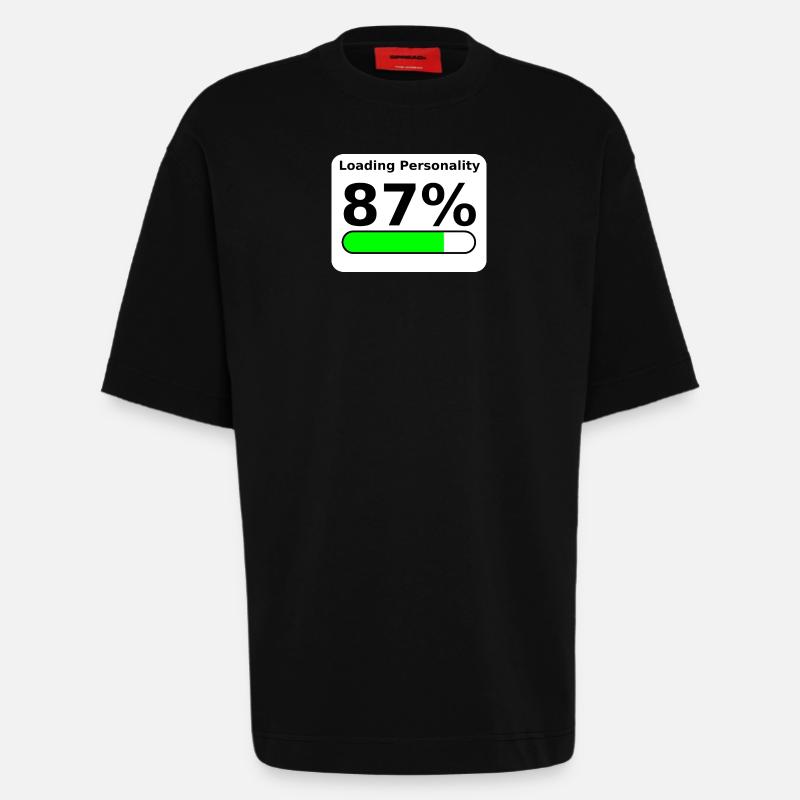 Loading Personality 87% – Nerdy Statement Tee - Heavyweight T-Shirt - made by SPREAD  - SOLID BLACK