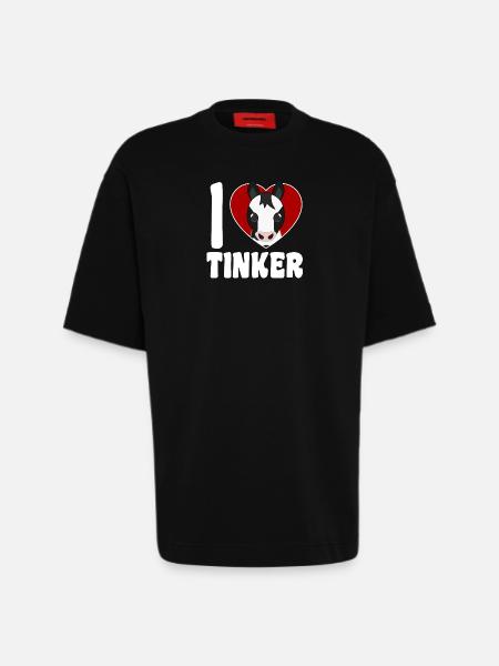 I Love Tinker Horses - Heart - Heavyweight T-Shirt - made by SPREAD - SOLID BLACK