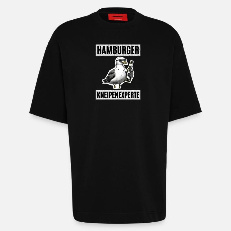 Hamburger Kneipen Experte - Heavyweight T-Shirt - made by SPREAD  - SOLID BLACK