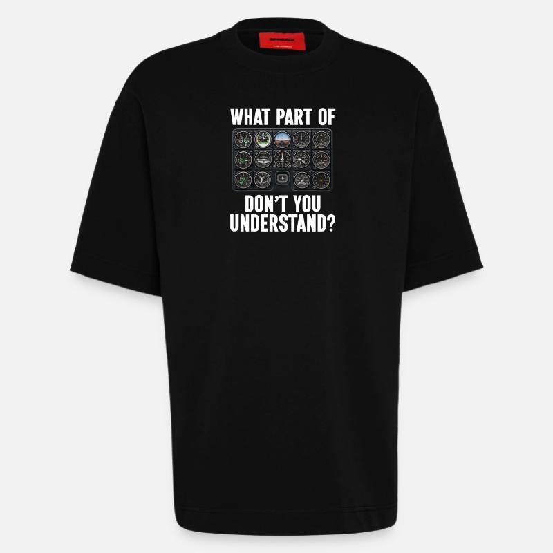 Flugzeug Flug Pilot Flugzeug Fluggesellschaft - Heavyweight T-Shirt - made by SPREAD  - SOLID BLACK