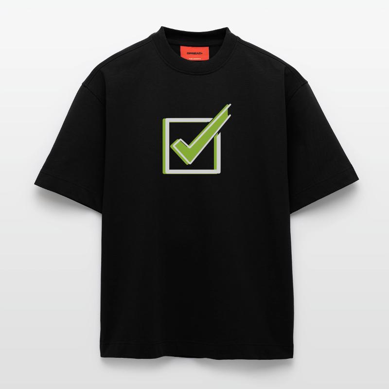 Häkchen Box Check 3D Outline Heavyweight T-Shirt - made by SPREAD 