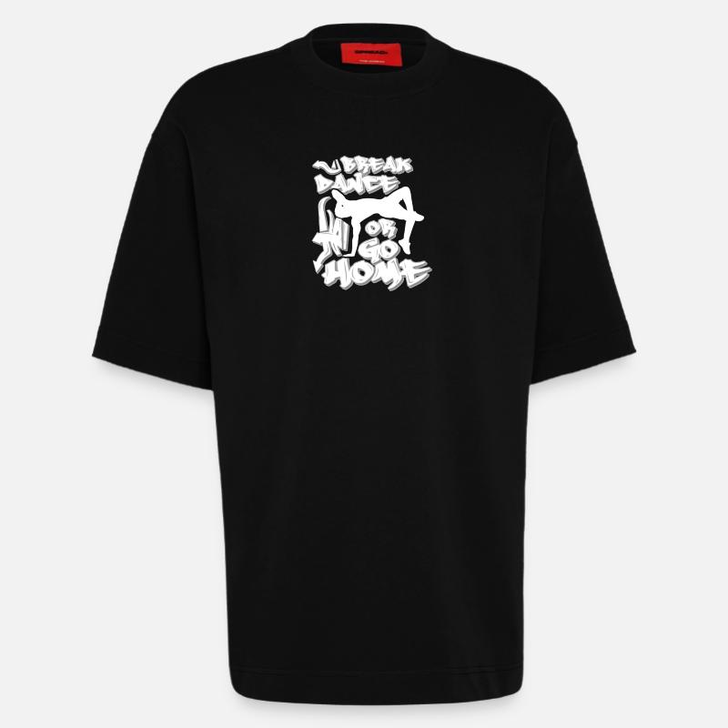 Breakdance oder nach Hause gehen - Heavyweight T-Shirt - made by SPREAD  - SOLID BLACK
