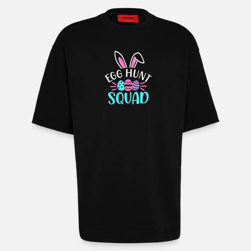 Egg Hunt Squad - Heavyweight T-Shirt - made by SPREAD - SOLID BLACK