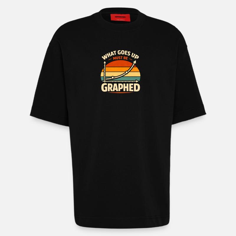 Was steigt, wird geplottet | Daten Nerd - Heavyweight T-Shirt - made by SPREAD - SOLID BLACK