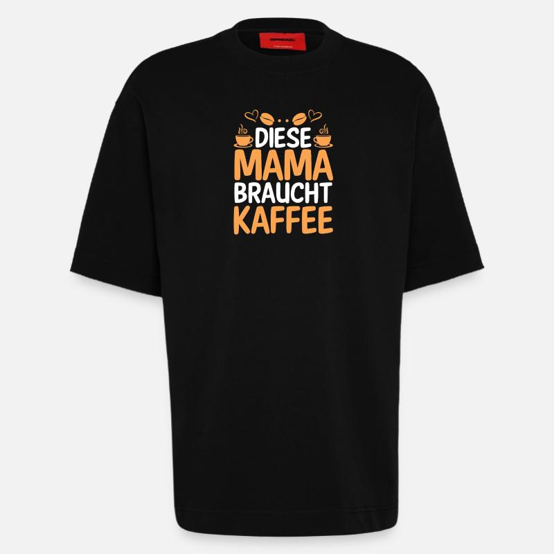 Kaffee Kaffeeliebhaber Mutter Mama - Heavyweight T-Shirt - made by SPREAD  - SOLID BLACK