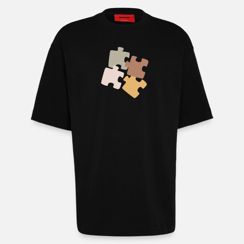 Puzzle Patchwork Vielfalt - Heavyweight T-Shirt - made by SPREAD - SOLID BLACK