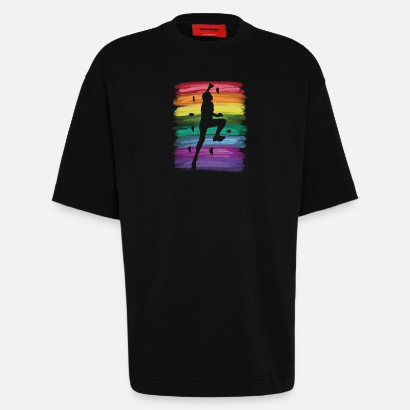 Boulderer Boulder Bouldering - Heavyweight T-Shirt - made by SPREAD  - SOLID BLACK