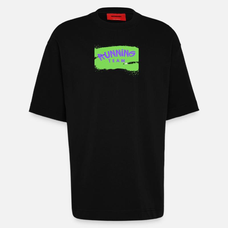 Équipe de course - T-shirt bio épais oversize fabriqué en UE - SOLID BLACK
