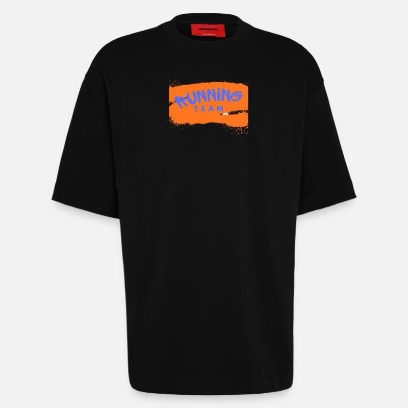 Équipe de course - T-shirt bio épais oversize fabriqué en UE - SOLID BLACK