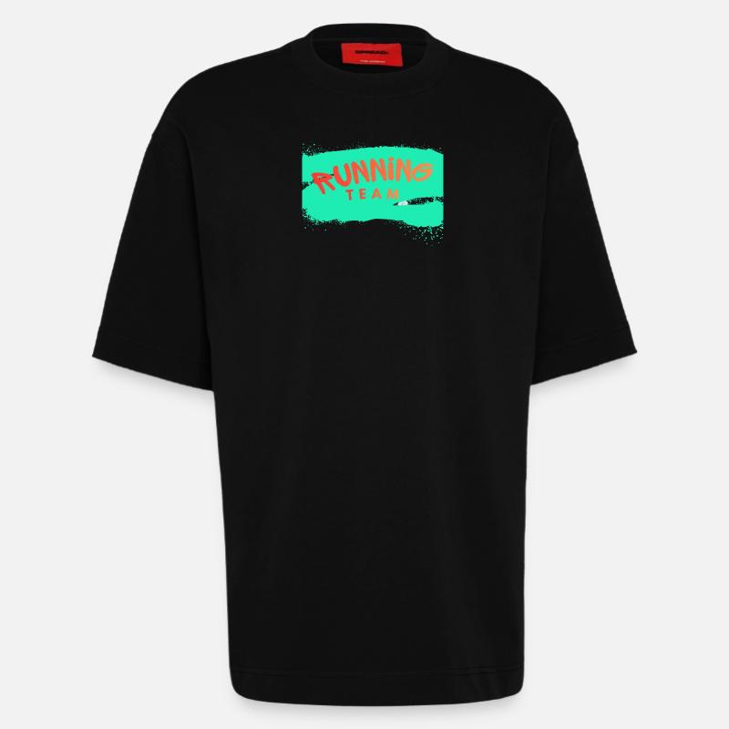 Équipe de course - T-shirt bio épais oversize fabriqué en UE - SOLID BLACK