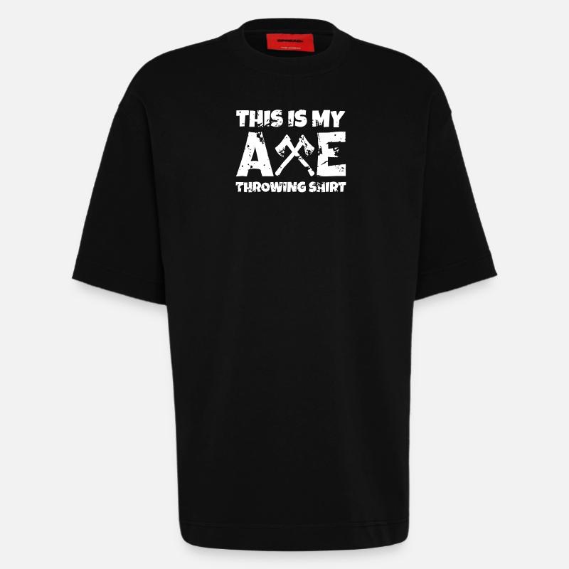 Axe Throwing Pride Tee - Heavyweight T-Shirt - made by SPREAD - SOLID BLACK