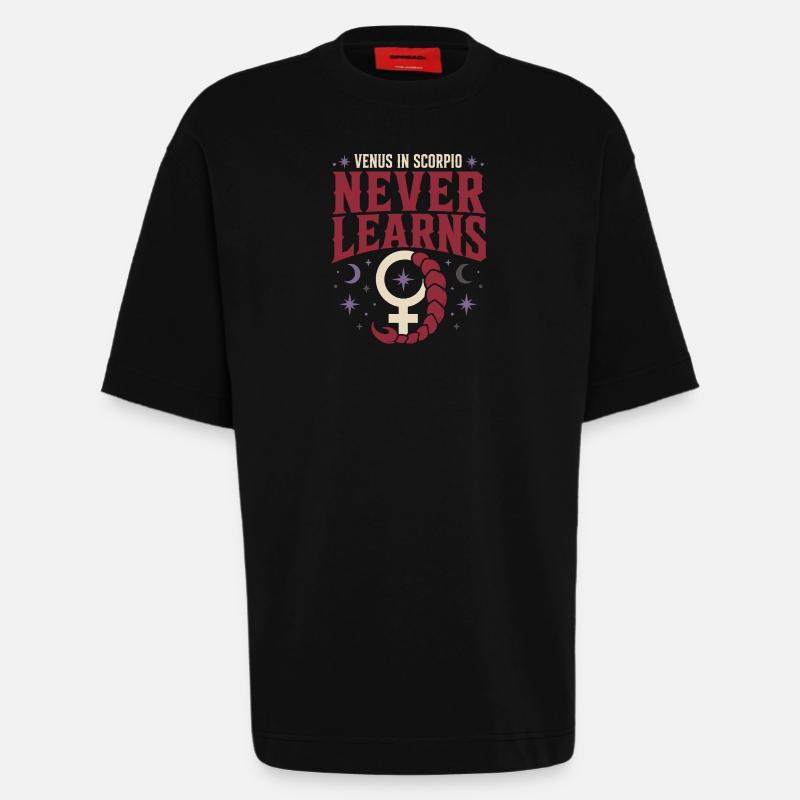 Signe de Vénus Astrologie de Vénus - T-shirt bio épais oversize fabriqué en UE - SOLID BLACK