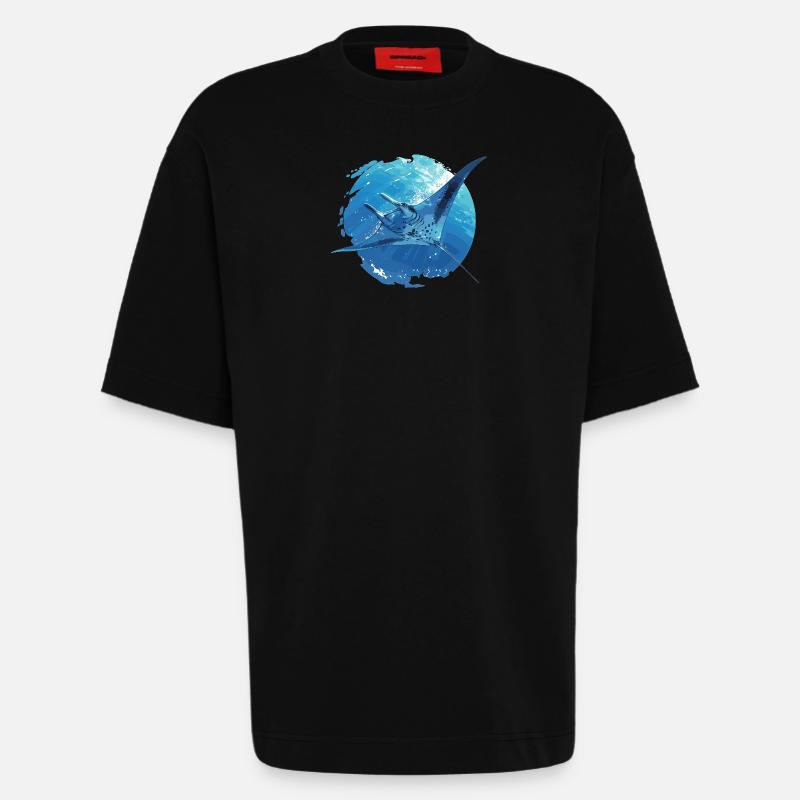 Rochen Mantarochen - Heavyweight T-Shirt - made by SPREAD  - SOLID BLACK