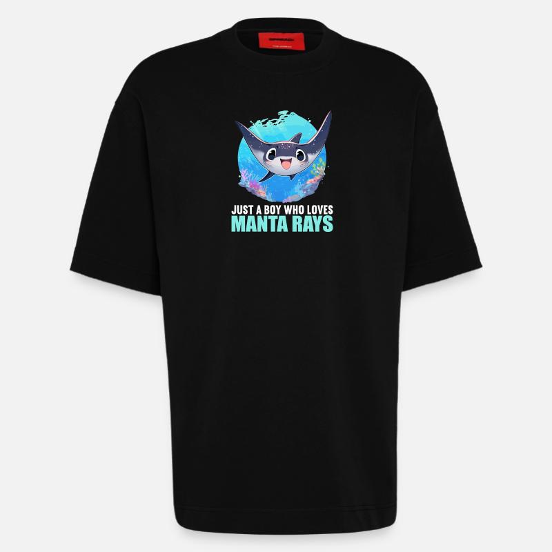Rochen Mantarochen - Heavyweight T-Shirt - made by SPREAD - SOLID BLACK