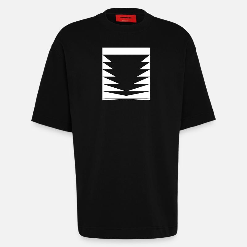 black triangles pattern - Heavyweight T-Shirt - made by SPREAD - SOLID BLACK