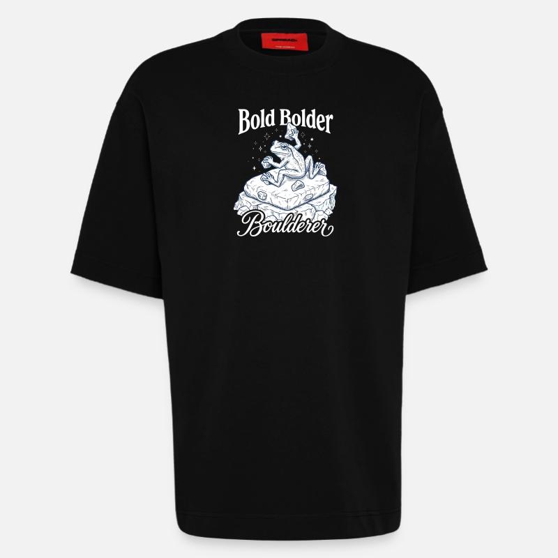 Bouldering Bold Bolder Boulderer - Heavyweight T-Shirt - made by SPREAD - SOLID BLACK