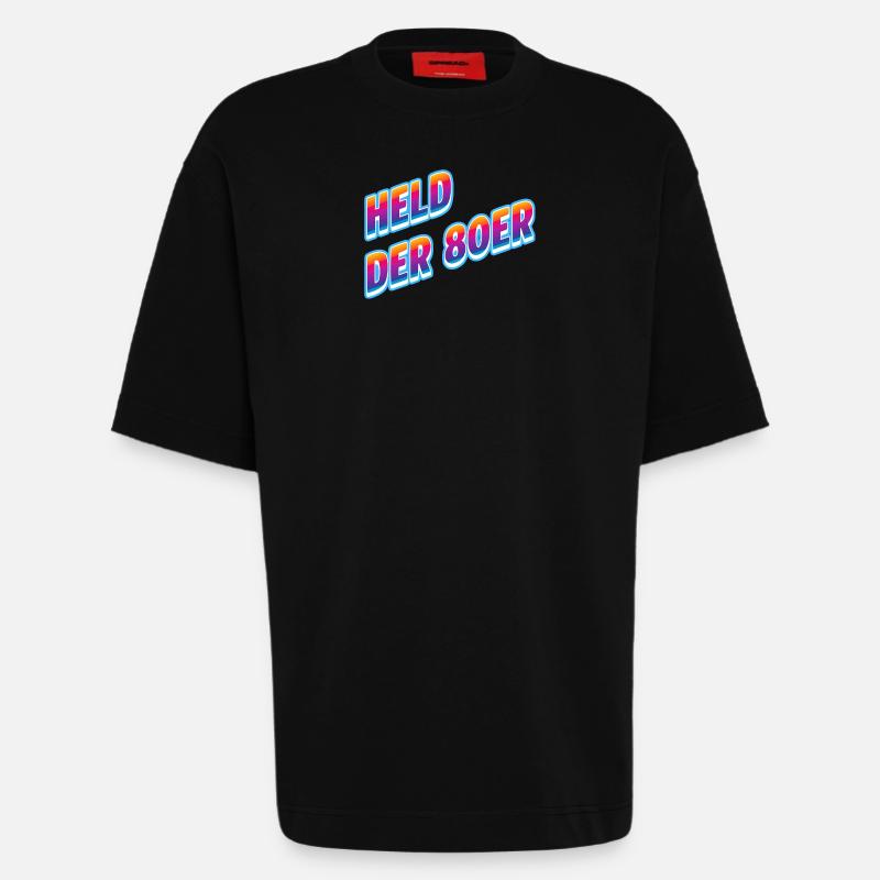Held der 80er Neon-Retro - Heavyweight T-Shirt - made by SPREAD - SOLID BLACK