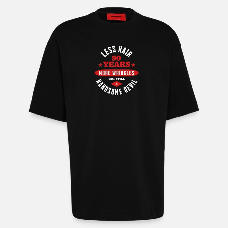90 Years Handsome Devil - Heavyweight T-Shirt - made by SPREAD  - SOLID BLACK