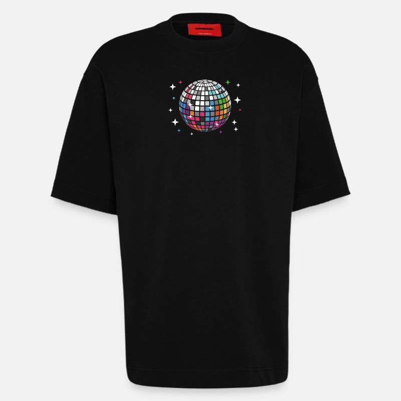 Disco Ball Disco Discotheque - Heavyweight T-Shirt - made by SPREAD  - SOLID BLACK