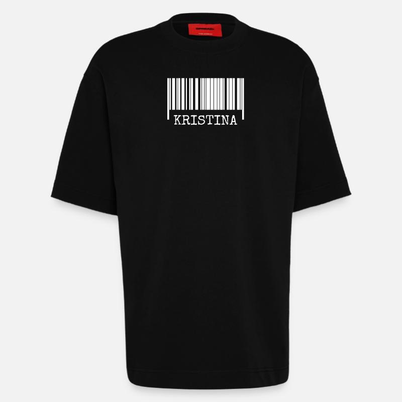 Strichcode Kristina - Heavyweight T-Shirt - made by SPREAD - SOLID BLACK