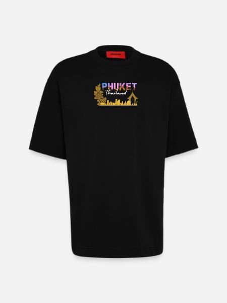 Phuket Thailand Sunset Skyline - Heavyweight T-Shirt - made by SPREAD  - SOLID BLACK