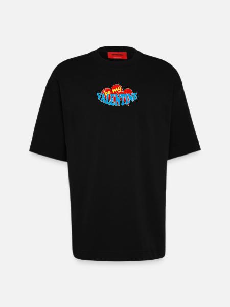 VALENTINE - Heavyweight T-Shirt - made by SPREAD  - SOLID BLACK