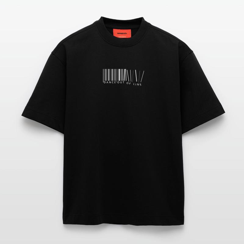 Danser hors de la ligne - Code-barres T-shirt bio épais oversize fabriqué en UE