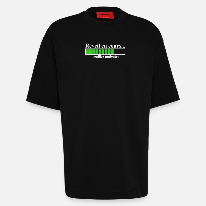 Charging Display Alarm Clock in Progress - Heavyweight T-Shirt - made by SPREAD - SOLID BLACK