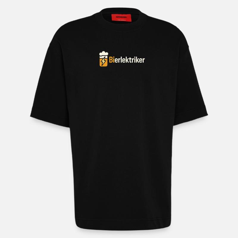 Beer Blitz Illustration: Cloud & Lightning - Heavyweight T-Shirt - made by SPREAD - SOLID BLACK