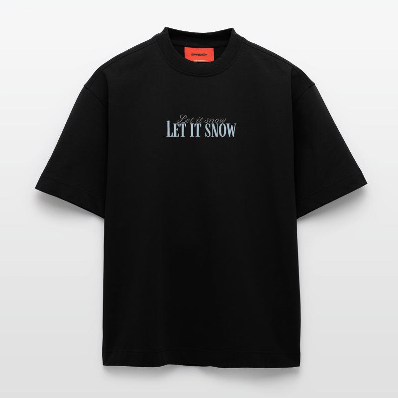 Let It Snow Script Bleu Glacé T-shirt bio épais oversize fabriqué en UE