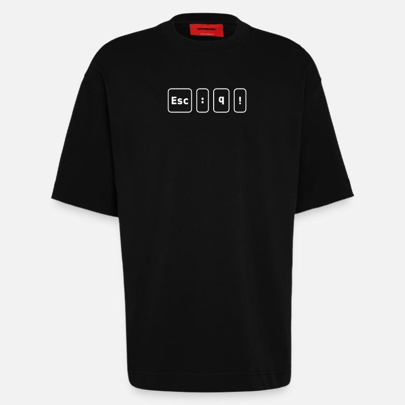Code d’échappement Vim - T-shirt bio épais oversize fabriqué en UE - SOLID BLACK