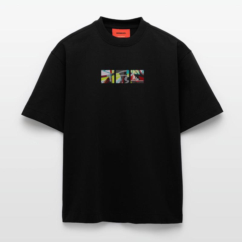 Trilogie de couleurs, de lignes et de surfaces ! T-shirt bio épais oversize fabriqué en UE