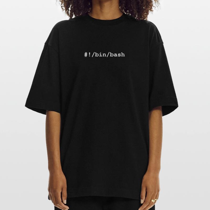 Shell bash / bourne-again sous Linux et Unix T-shirt bio épais oversize fabriqué en UE
