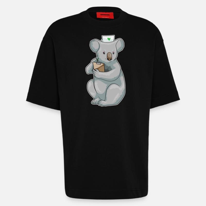 Bloc-notes Koala Nurse - T-shirt bio épais oversize fabriqué en UE - SOLID BLACK