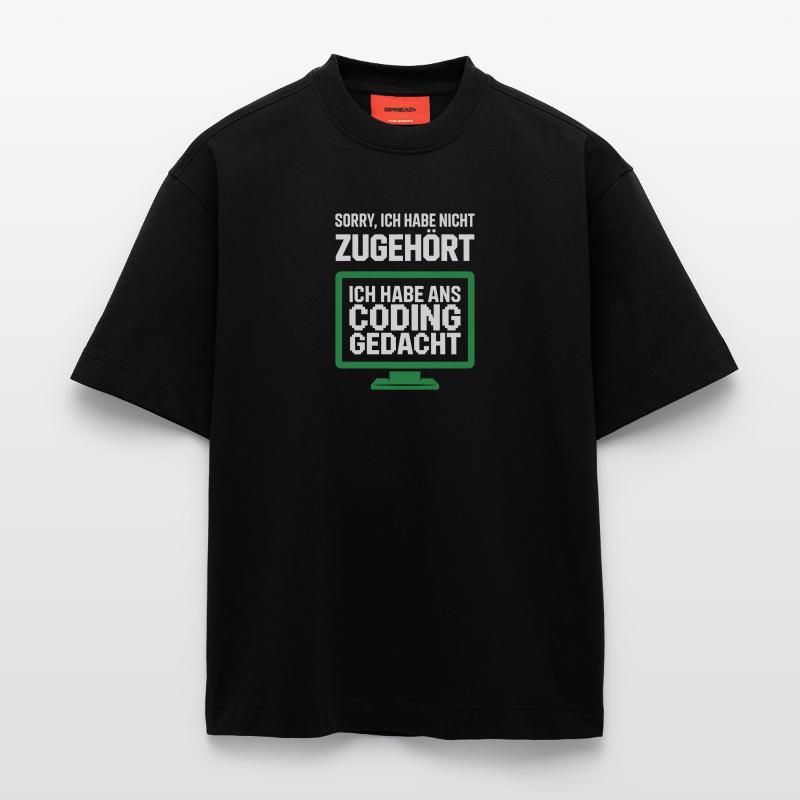 Affichage de la pensée de codage T-shirt bio épais oversize fabriqué en UE