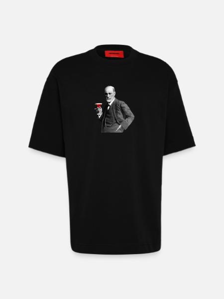 Sigmund Freud Party - Heavyweight T-Shirt - made by SPREAD - SOLID BLACK