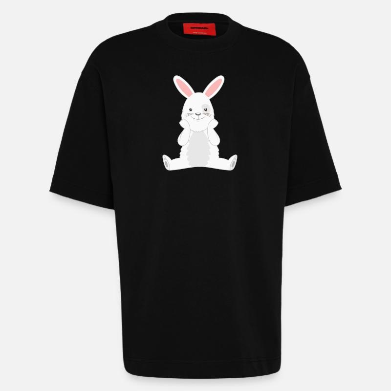 Rabbit Rabbit - Heavyweight T-Shirt - made by SPREAD  - SOLID BLACK