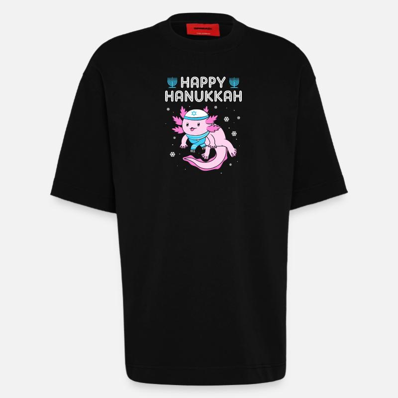 Hanoukka Hanoukka Hanoukka - T-shirt bio épais oversize fabriqué en UE - SOLID BLACK