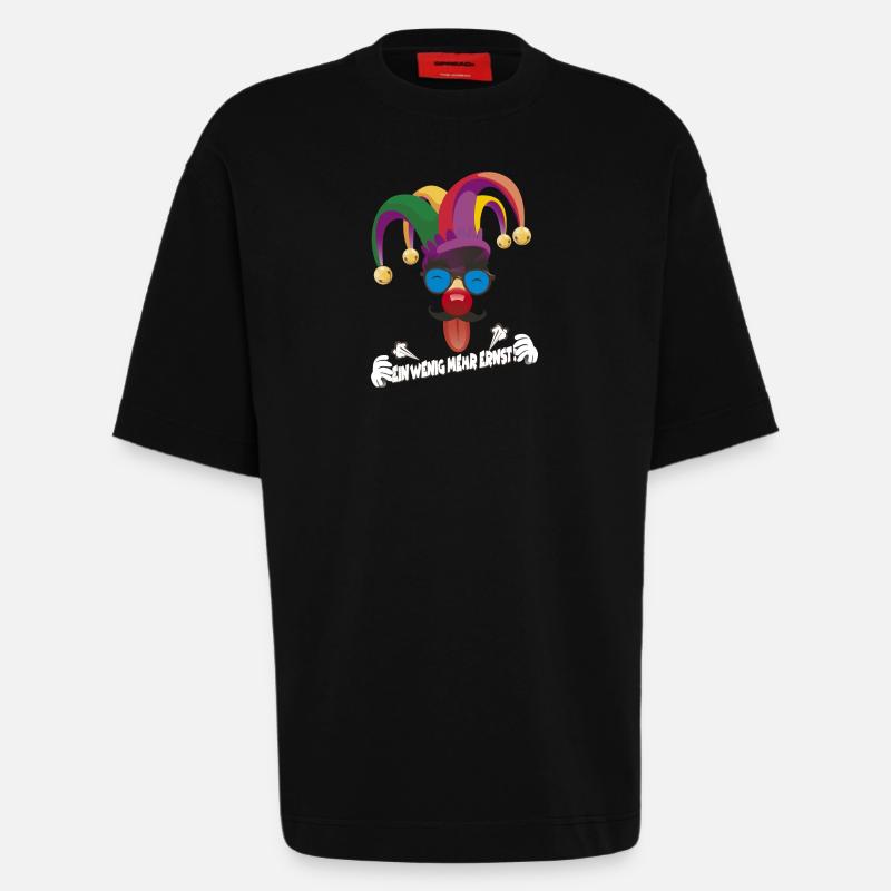 Bunter Jester mit Gläsern - Heavyweight T-Shirt - made by SPREAD  - SOLID BLACK