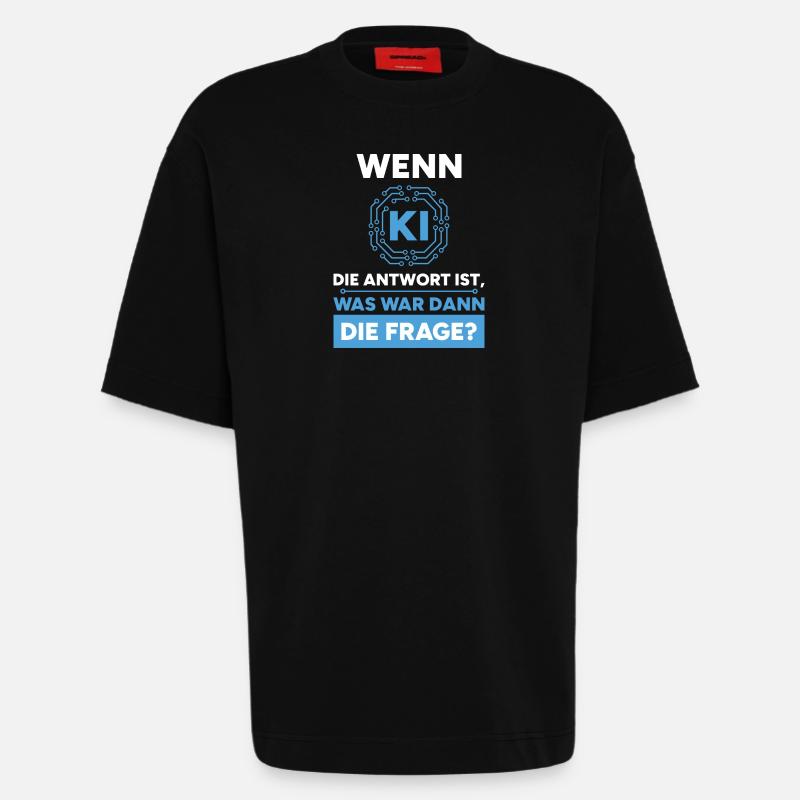 Artificial Intelligence Question Answer Saying - Heavyweight T-Shirt - made by SPREAD  - SOLID BLACK