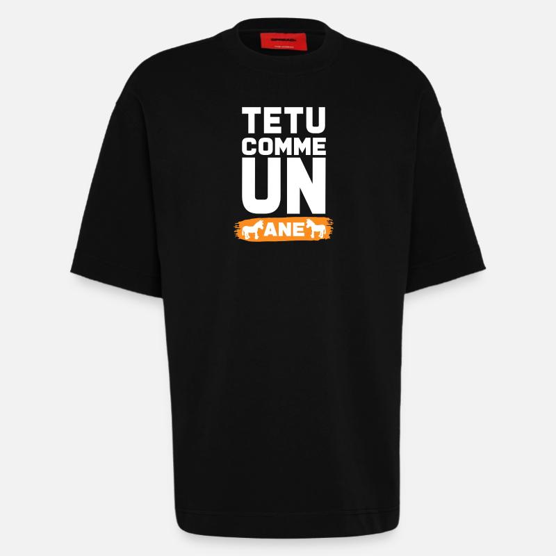 TEXTOU COMME UN ANE - T-shirt bio épais oversize fabriqué en UE - SOLID BLACK