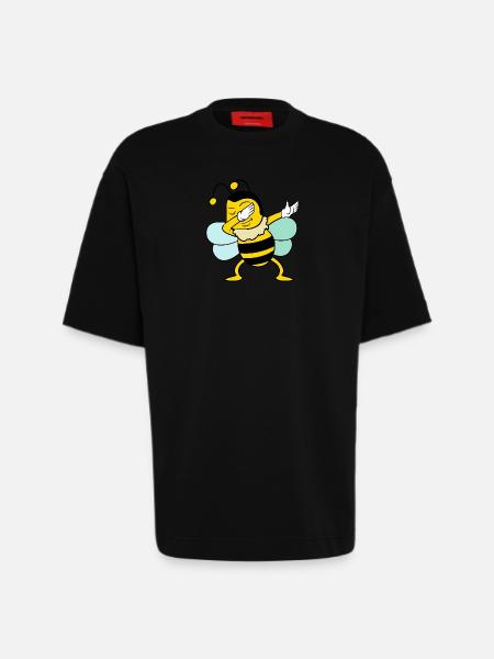 Dabbing Dab Bee - Heavyweight T-Shirt - made by SPREAD  - SOLID BLACK