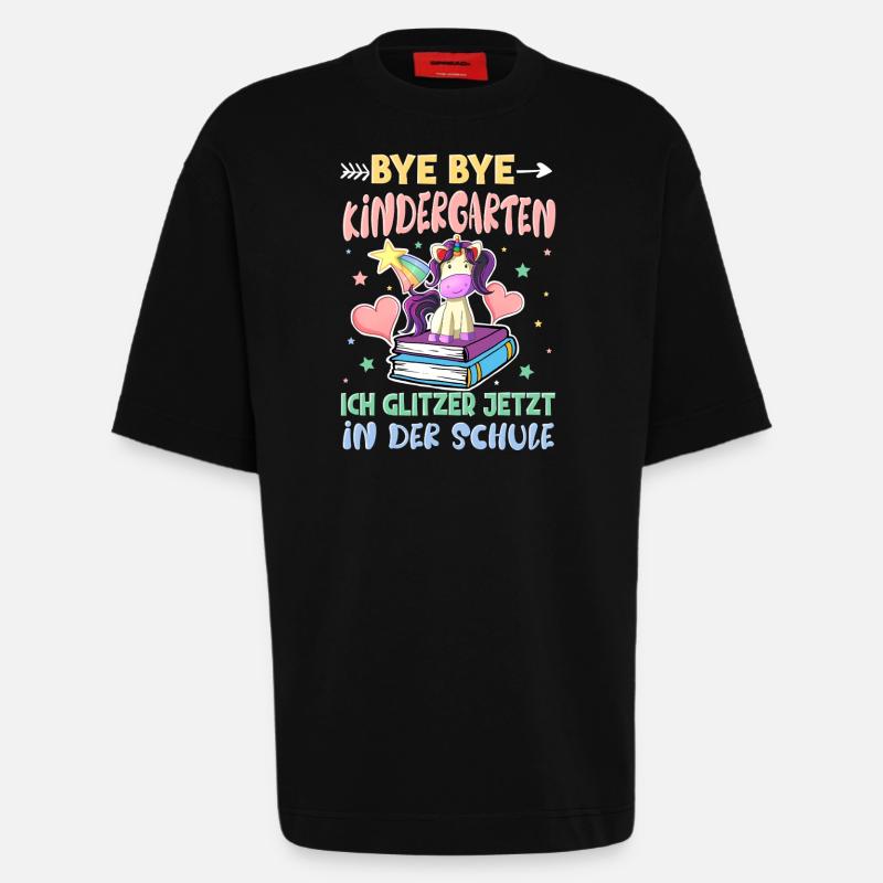 Bye Bye Kindergarten Einschulung - Heavyweight T-Shirt - made by SPREAD - SOLID BLACK