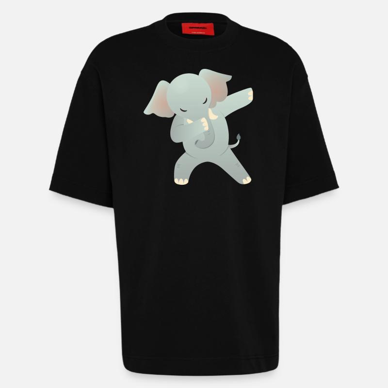 Elephant Dab Dance - Cool Gift - Heavyweight T-Shirt - made by SPREAD  - SOLID BLACK