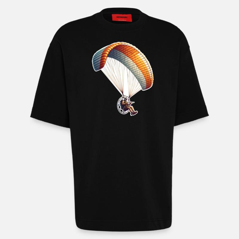 Motorschirm Paramotor - Heavyweight T-Shirt - made by SPREAD - SOLID BLACK
