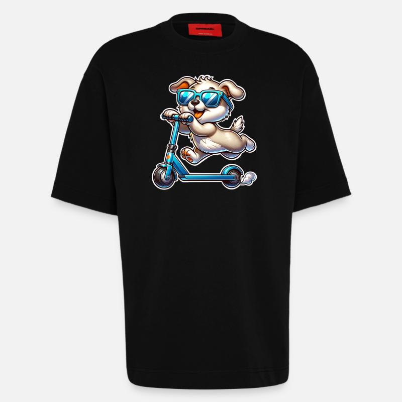 Kick Scooters E-Scooters E-Scooters - Heavyweight T-Shirt - made by SPREAD  - SOLID BLACK