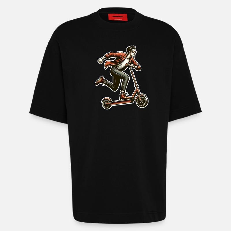 Trottinettes E-Scooters E-Scooters - T-shirt bio épais oversize fabriqué en UE - SOLID BLACK